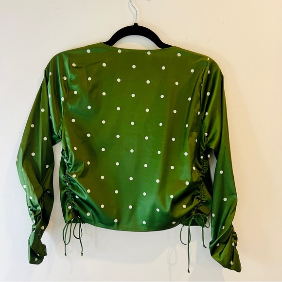 Free People | For Love & Lemons | Green Polka Dot Crop Top - Picture 3 of 6